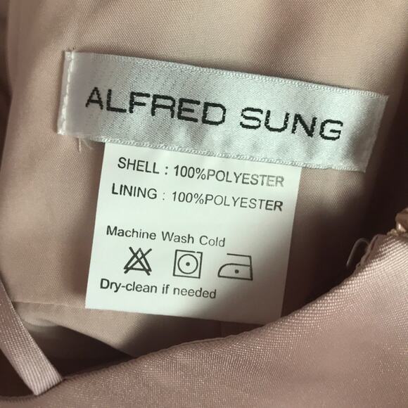 Alfred Sung Full Skirt Maxi Dress Spaghetti Strap Size 0 - Picture 3 of 4